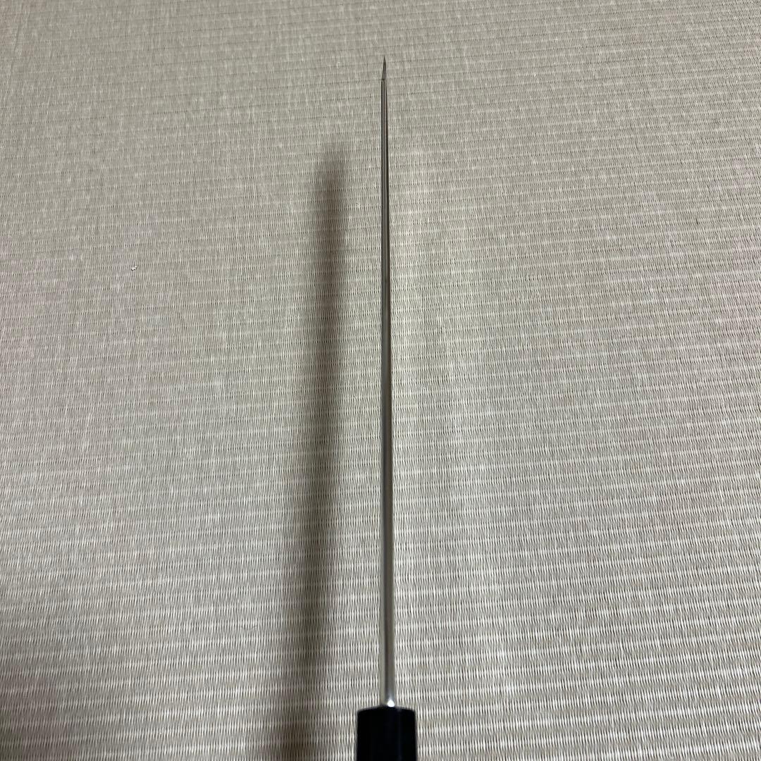 切り付け　柳刃　包丁　和包丁　V金10号　本焼　黒水牛　黒檀八角柄　新品　反り