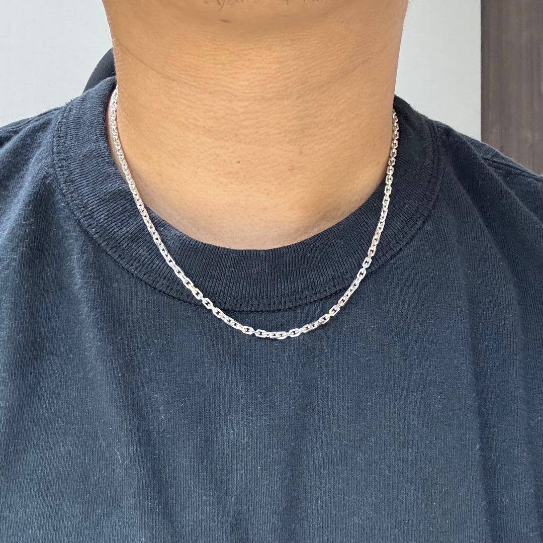 【45㎝ 12g silver925】ヴィンテージ 太角チェーン ネックレス