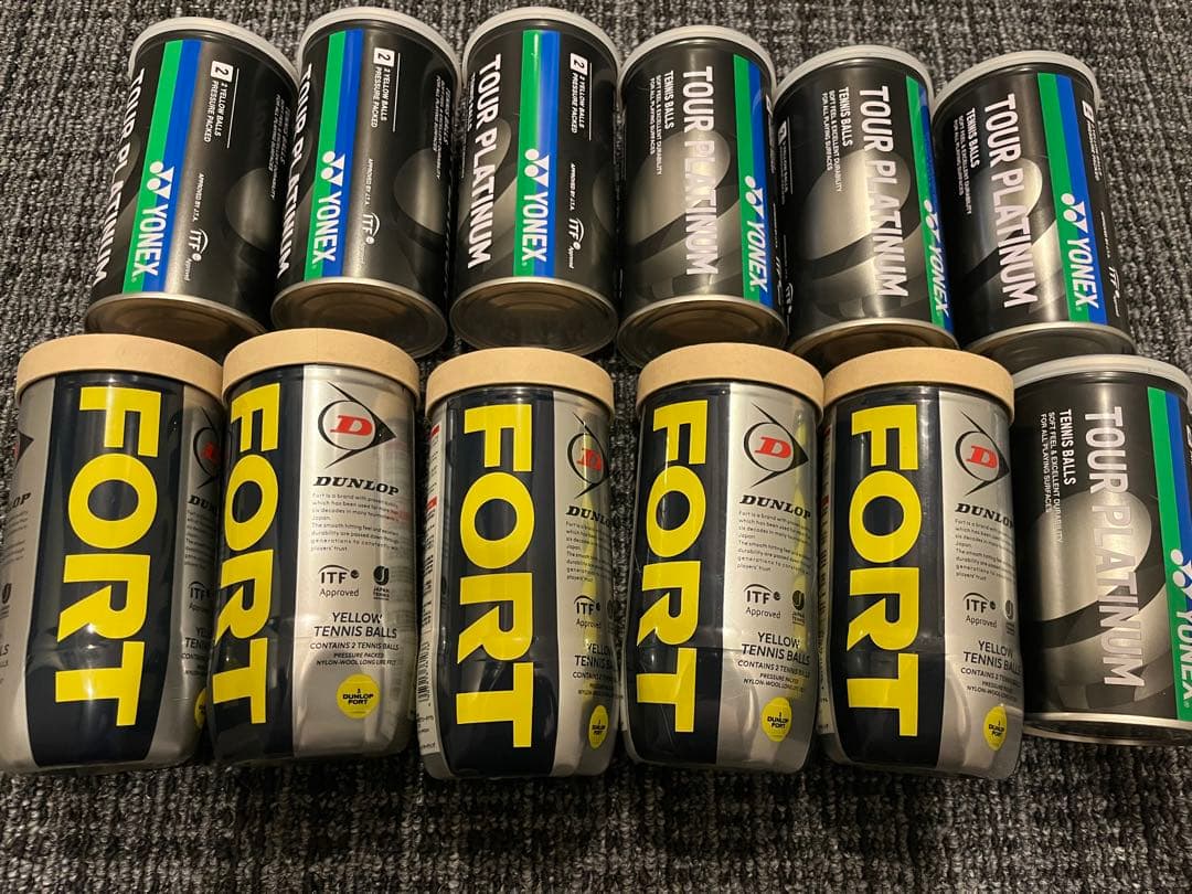 Dunlop FORT 、ツアープラチナム、テニスボール 12缶セット