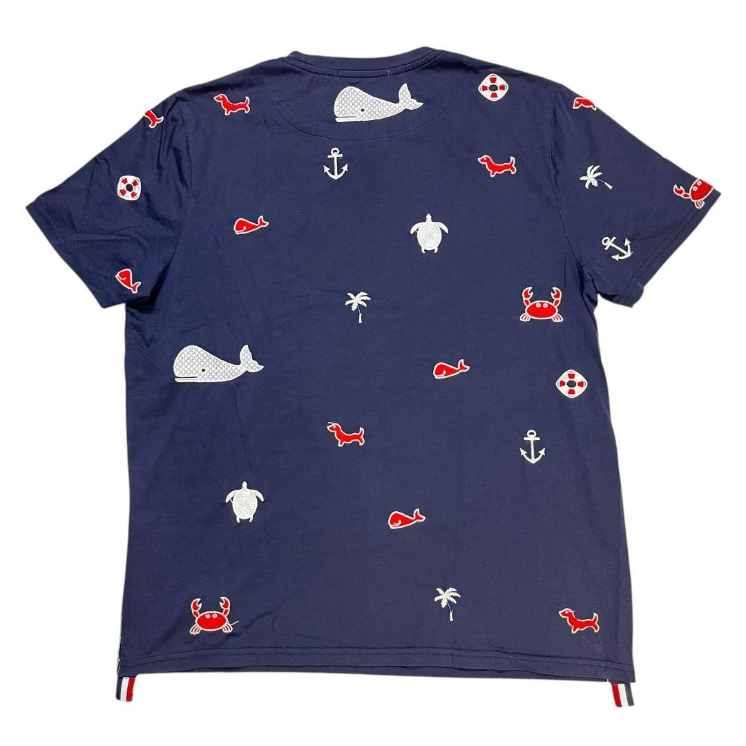 【ユー君】 トムブラウン　Tシャツ　クジラ　カニ　マリン　ネイビー