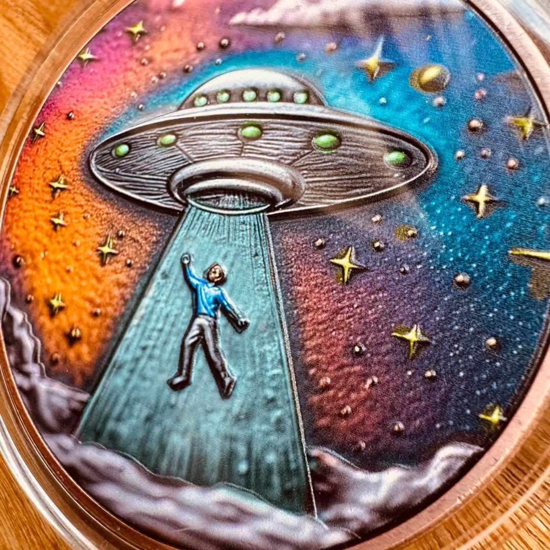 アンティーク　カラーアート純銅メダル　5オンス beam me up!