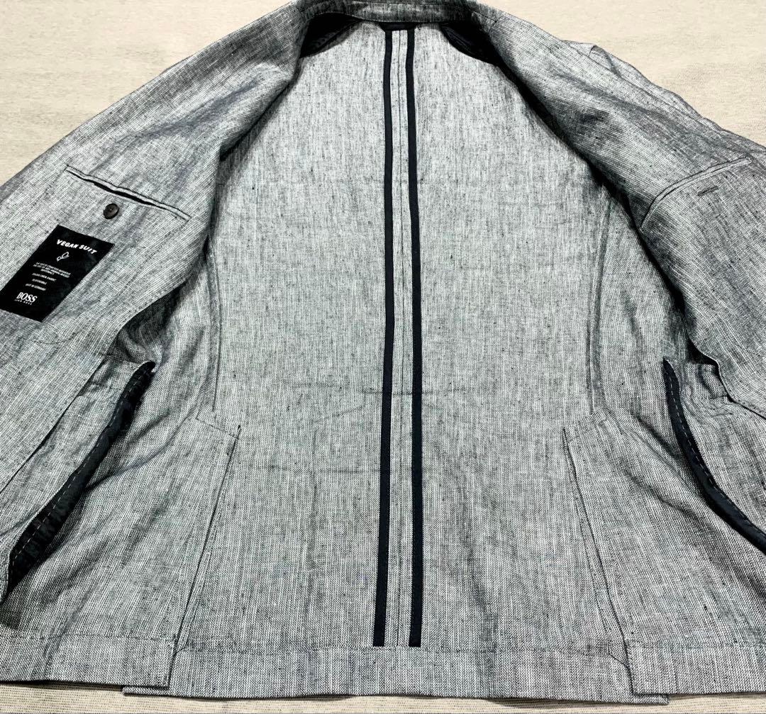 HUGO BOSS VEGAN SUIT イタリアリネン 杢グレー 背抜き