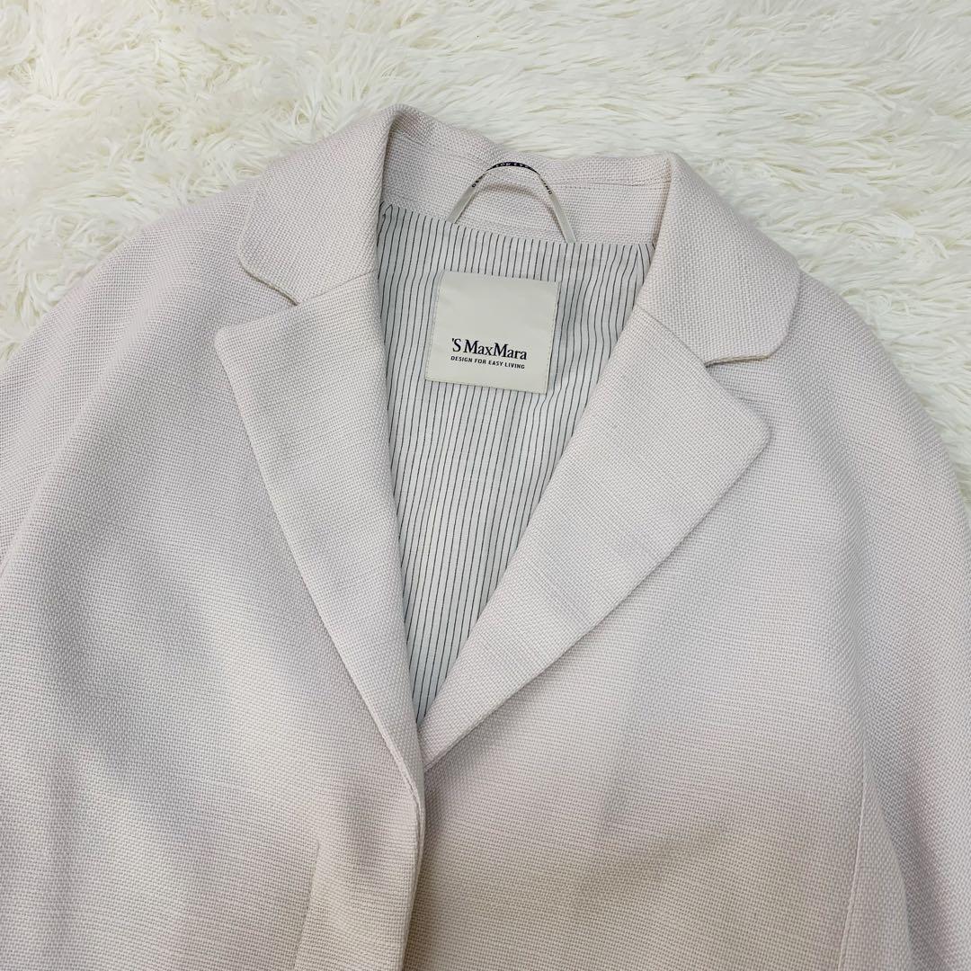 'S Max Mara コットン リネン フリンジ ジャケット シルク袖裏地