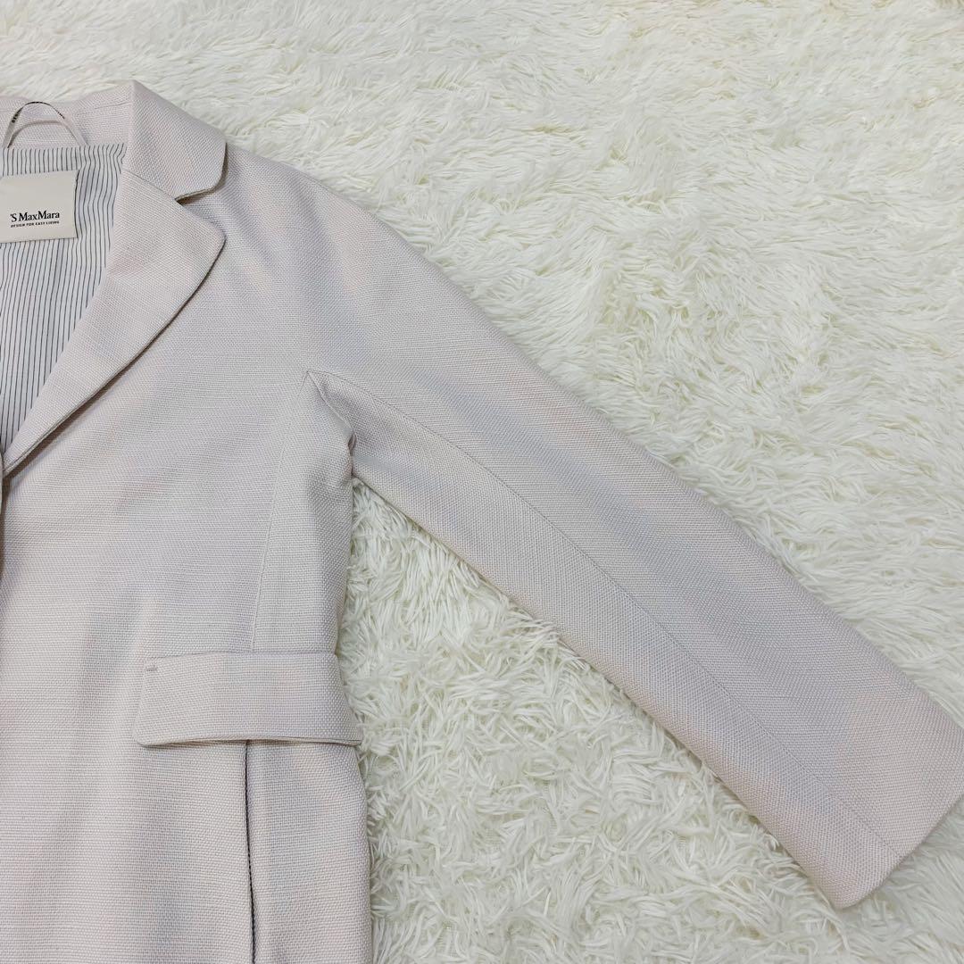 'S Max Mara コットン リネン フリンジ ジャケット シルク袖裏地