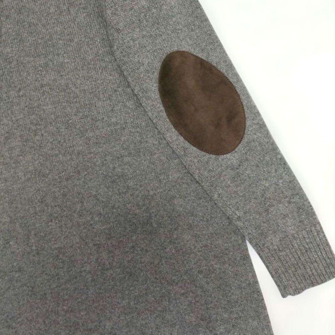 新品✨ポロラルフローレン ニットワンピース エルボーパッチ カシミヤ グレー S