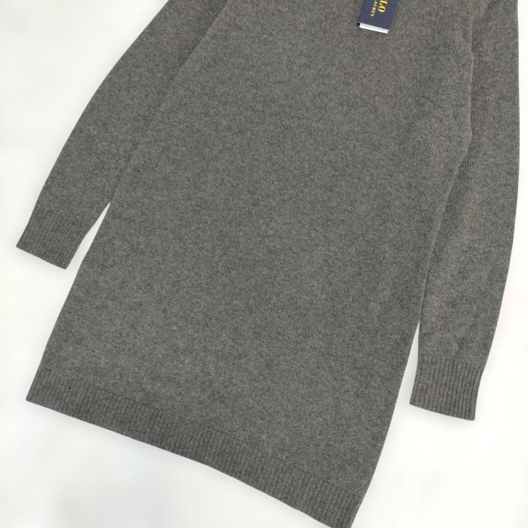 新品✨ポロラルフローレン ニットワンピース エルボーパッチ カシミヤ グレー S
