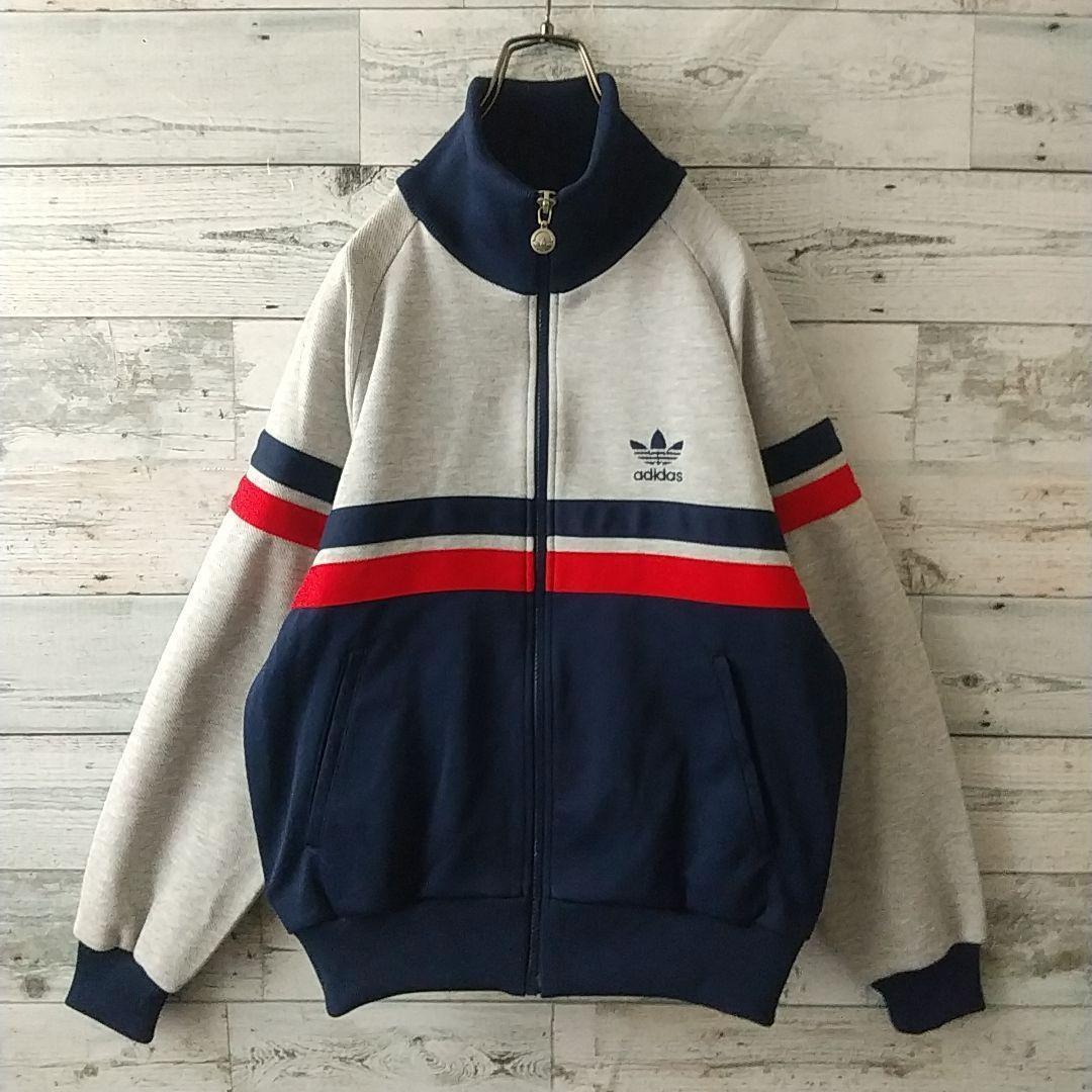 超希少☆西ドイツ アディダス 刺繍ロゴ トラックジャケット デサント 80s M