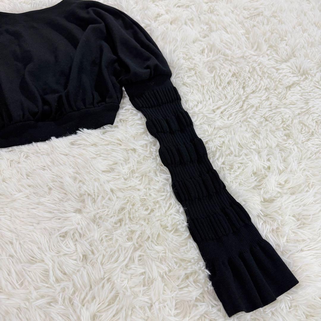 【FETICO】STRIPE KNIT BOLERO CARDIGAN