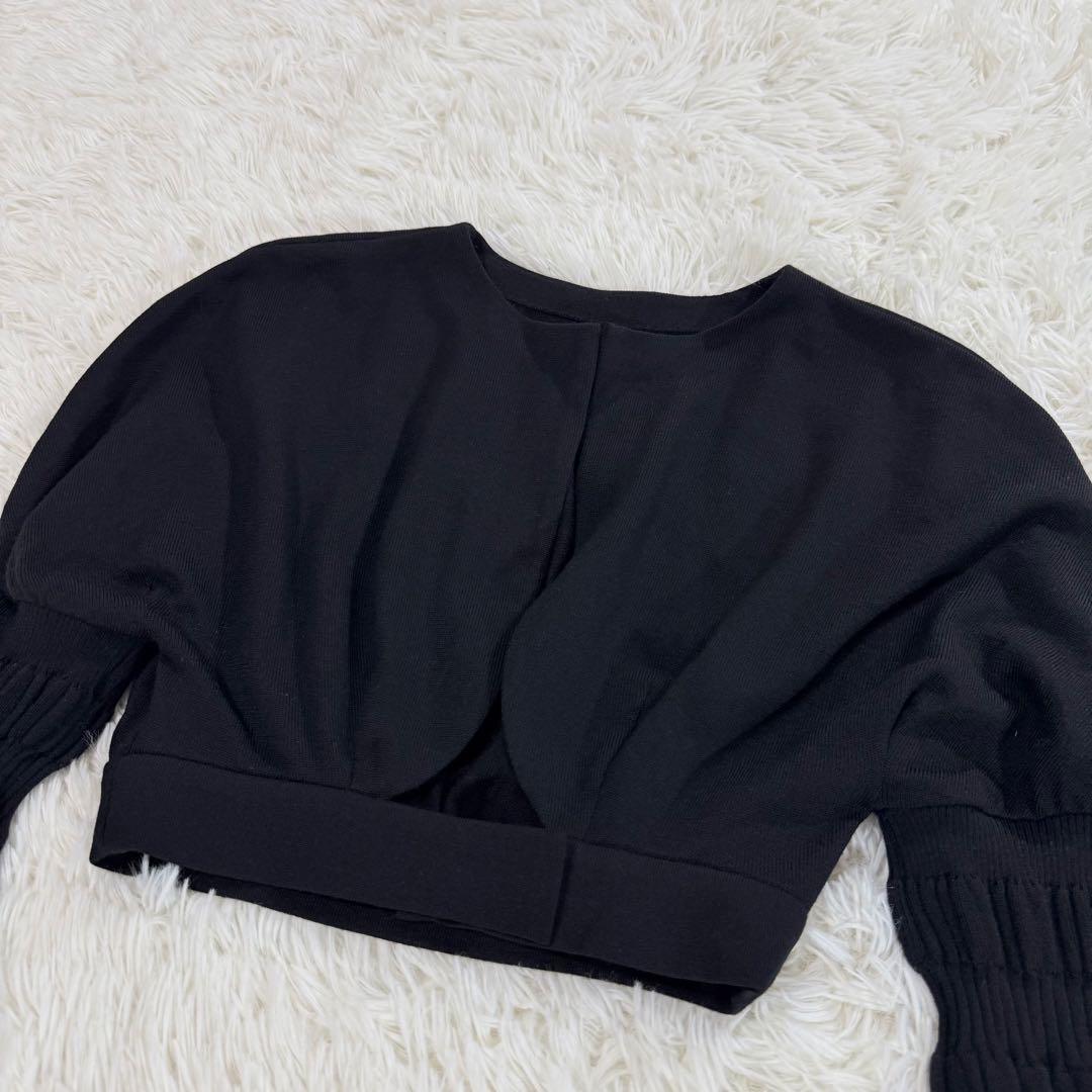 【FETICO】STRIPE KNIT BOLERO CARDIGAN