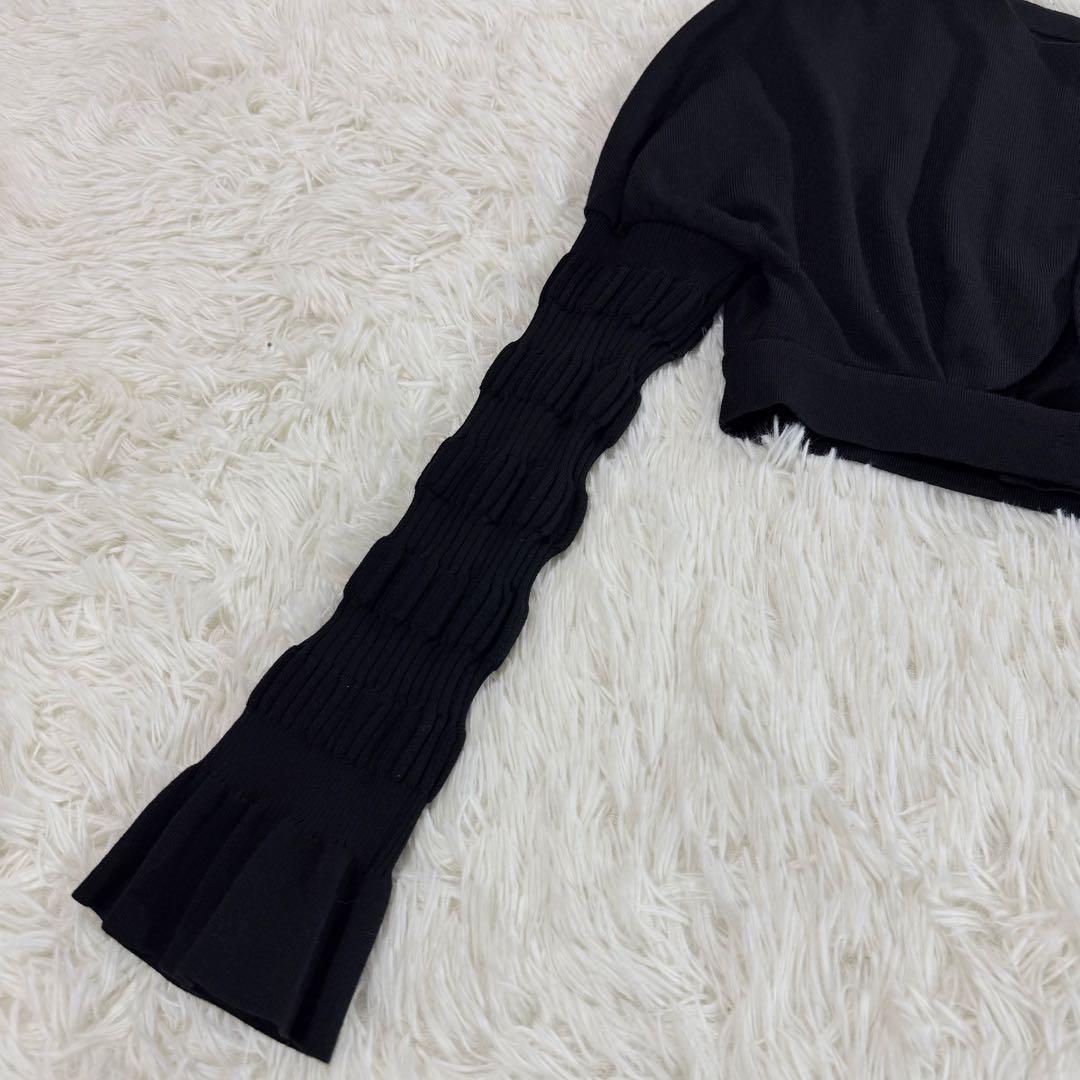 【FETICO】STRIPE KNIT BOLERO CARDIGAN