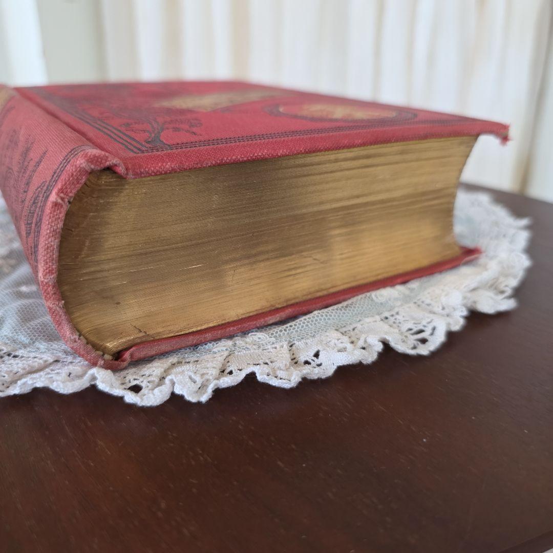 アンティーク　洋書　布生地　金装飾