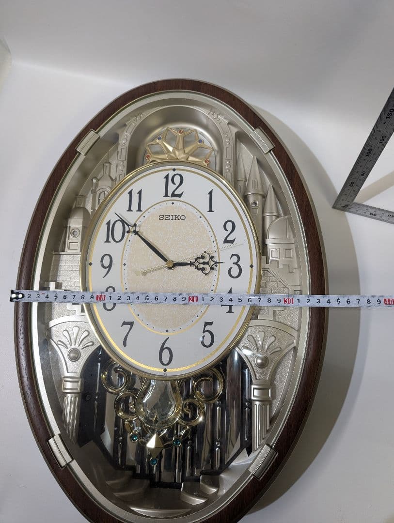 SEIKO 電波からくり時計 AM255B セイコー 掛け時計 スワロフスキー