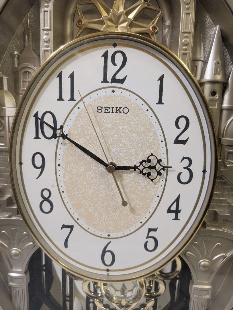 SEIKO 電波からくり時計 AM255B セイコー 掛け時計 スワロフスキー
