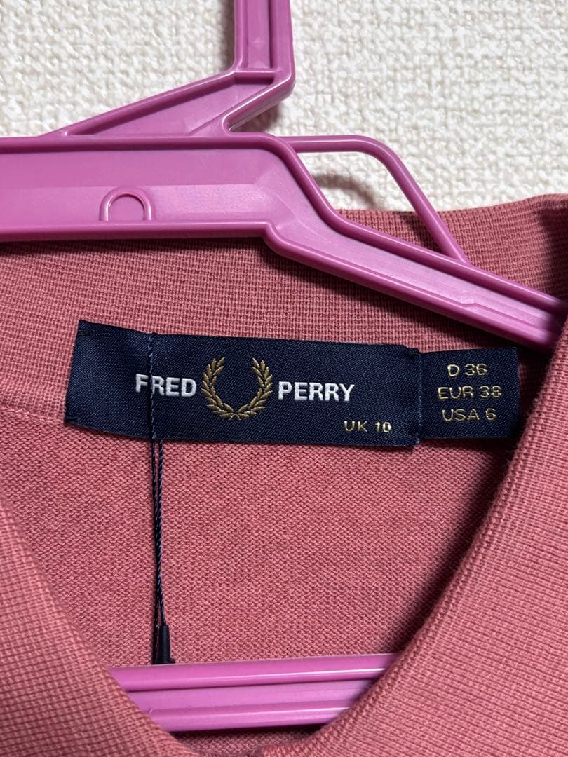 FRED PERRY 半袖ポロシャツ UK 10 ピンク 新品タグ付き