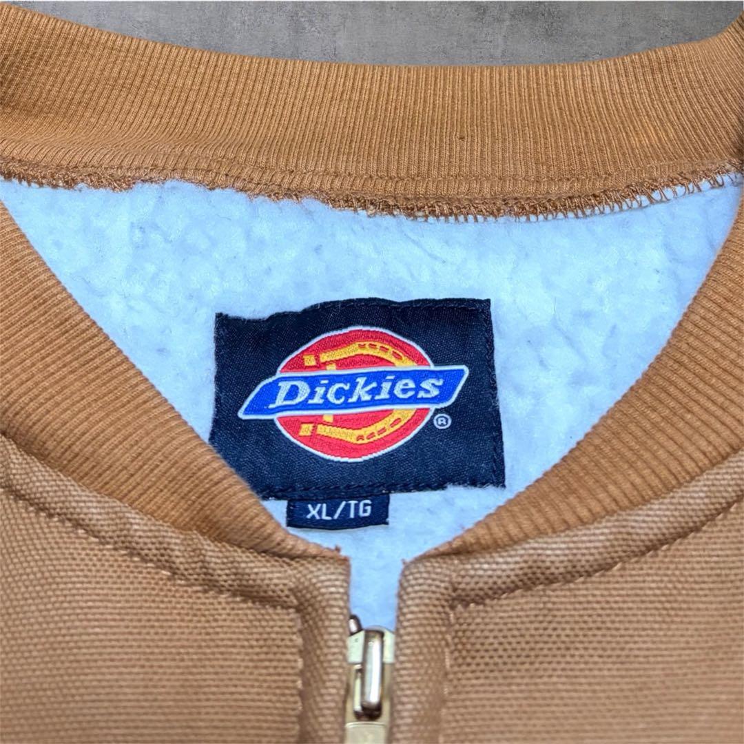 DickiesディッキーズXLダック地ワークベスト裏ボア キャメル