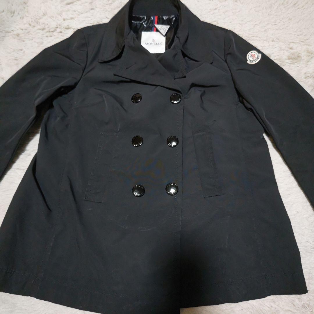 【限定値下】MONCLER ブラック ダブルブレスト　ナイロンスプリングコート