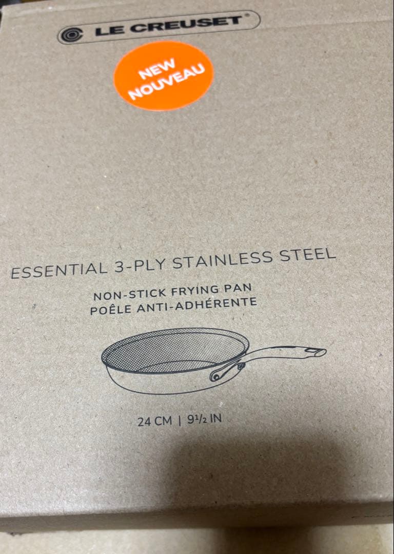 新品未使用　ルクルーゼ　3-ply ステンレス フライパン 24cm