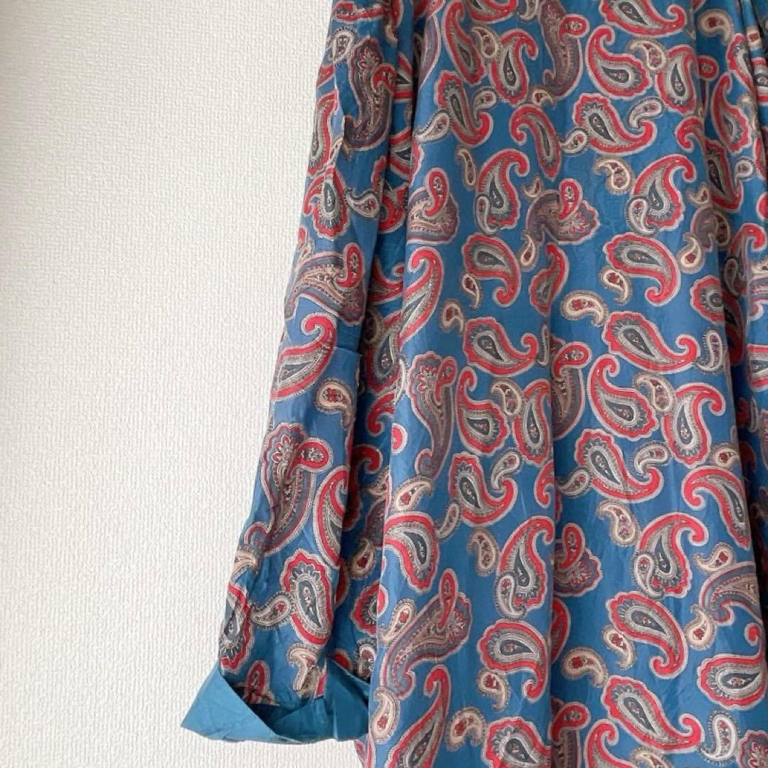 美品✨シルク100% ROBERT STOCK ペイズリー柄 ガウン L相当
