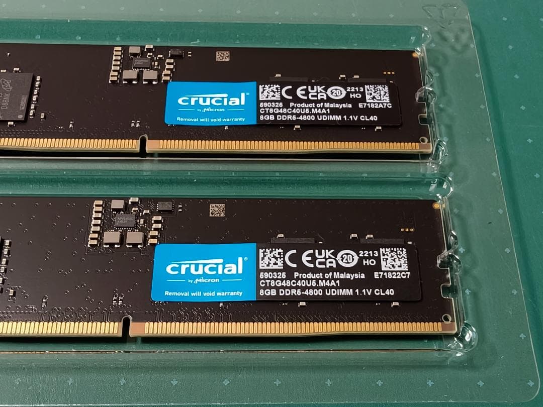 crucial 16GB(8GB×2) DDR5 4800MHz メモリー