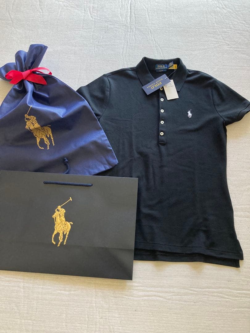 Ralph Lauren スリムフィット ポロシャツ M ブラック　ギフト