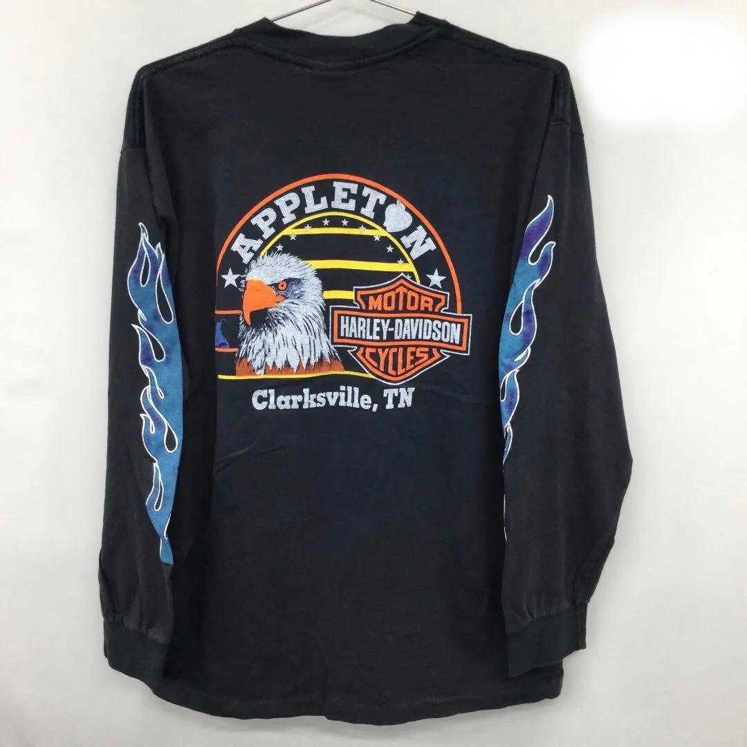 HARLEYーDAVIDSONメンズ長袖両面プリントTシャツLサイズ