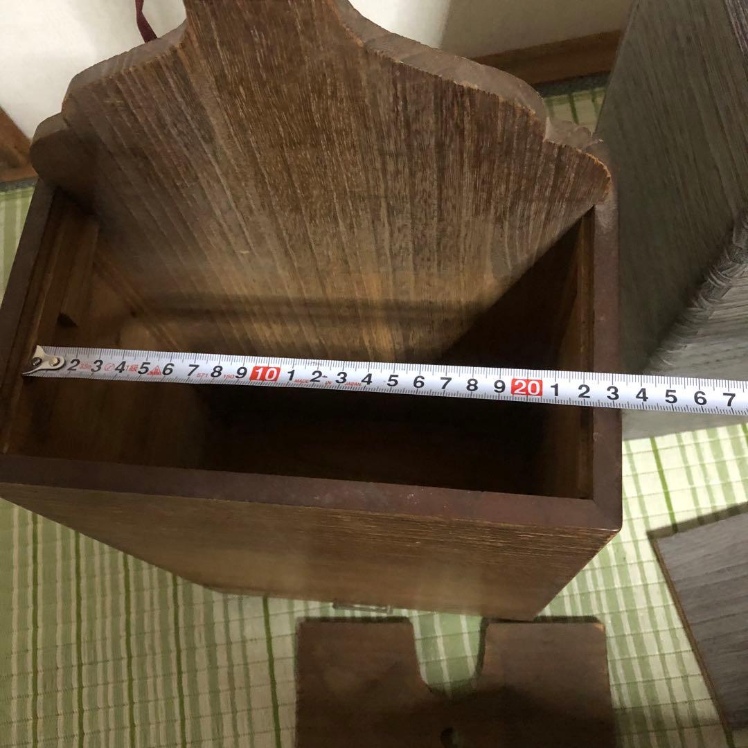 三味線　立て　スタンド　木製　箱　和楽器　弦楽器　保管　引き出し　蓋付き　2個