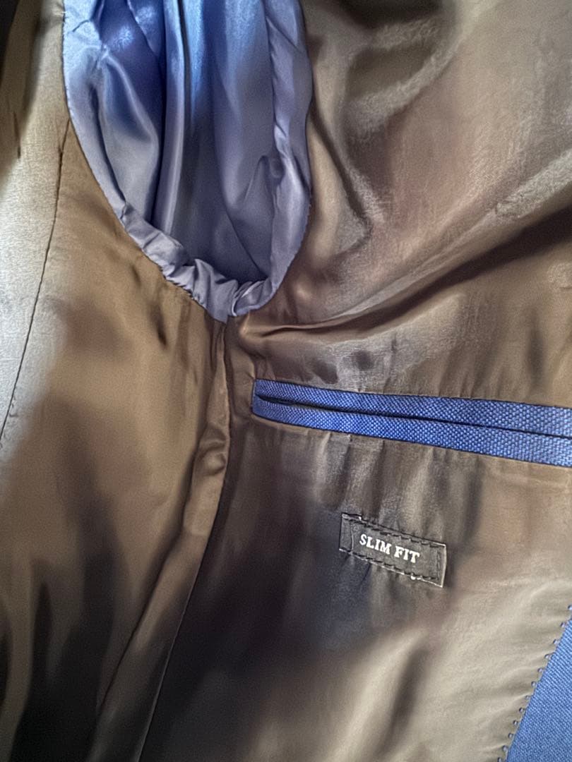 【新品タグ付】ZARA MAN セットアップ ブルー スリムフィット 44/38