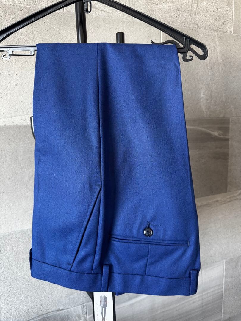 【新品タグ付】ZARA MAN セットアップ ブルー スリムフィット 44/38