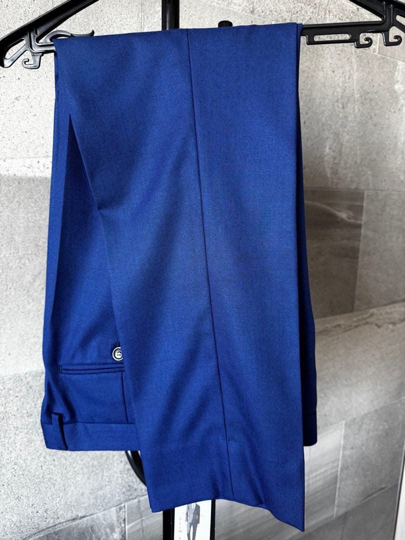 【新品タグ付】ZARA MAN セットアップ ブルー スリムフィット 44/38