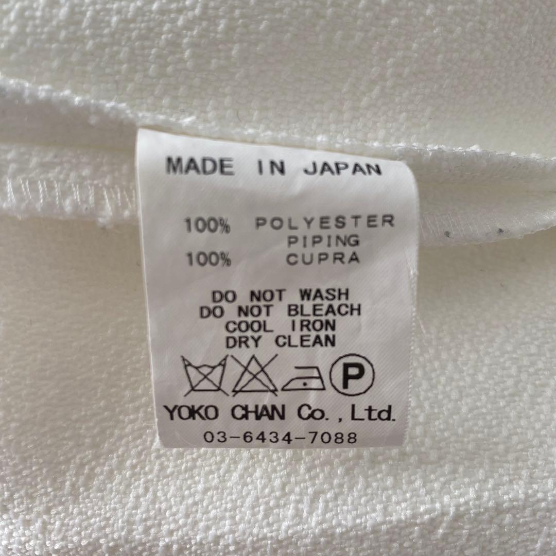 【美品】YOKO CHAN 膝丈ワンピース 半袖 コクーン アイボリー 38 M