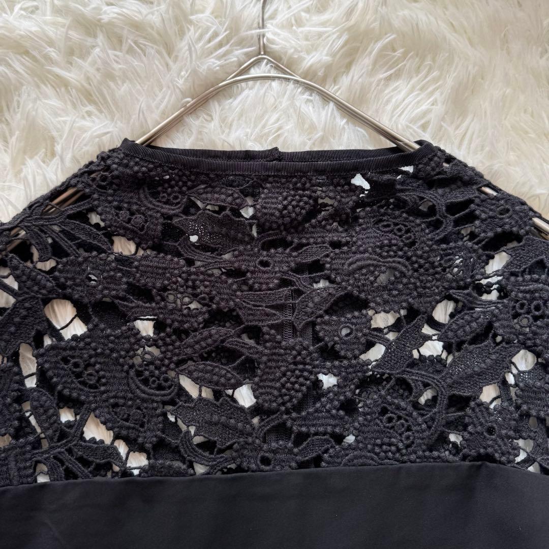 アキラナカ Yvonne dress レースワンピース ブラック 36