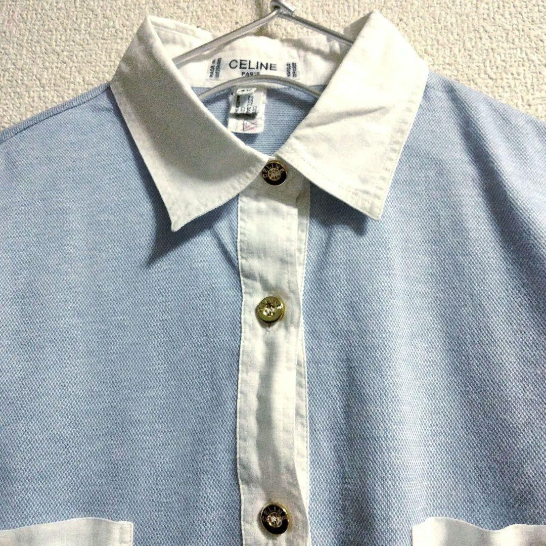 ビンテージ　CELINE オールドセリーヌ　馬車ロゴ　ポロ　刻印金釦　LL