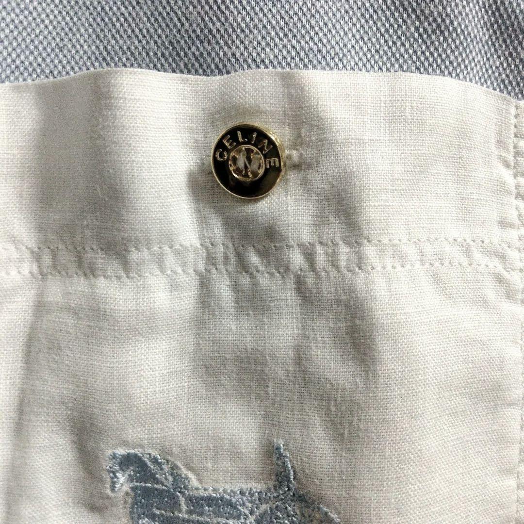 ビンテージ　CELINE オールドセリーヌ　馬車ロゴ　ポロ　刻印金釦　LL