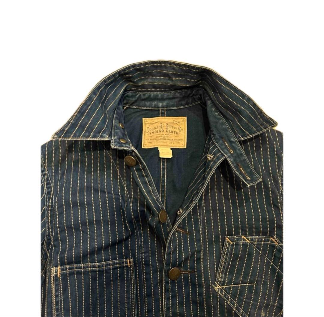 RRL ウォバッシュ ストライプ レイルマン ジャケット Sカバーオール