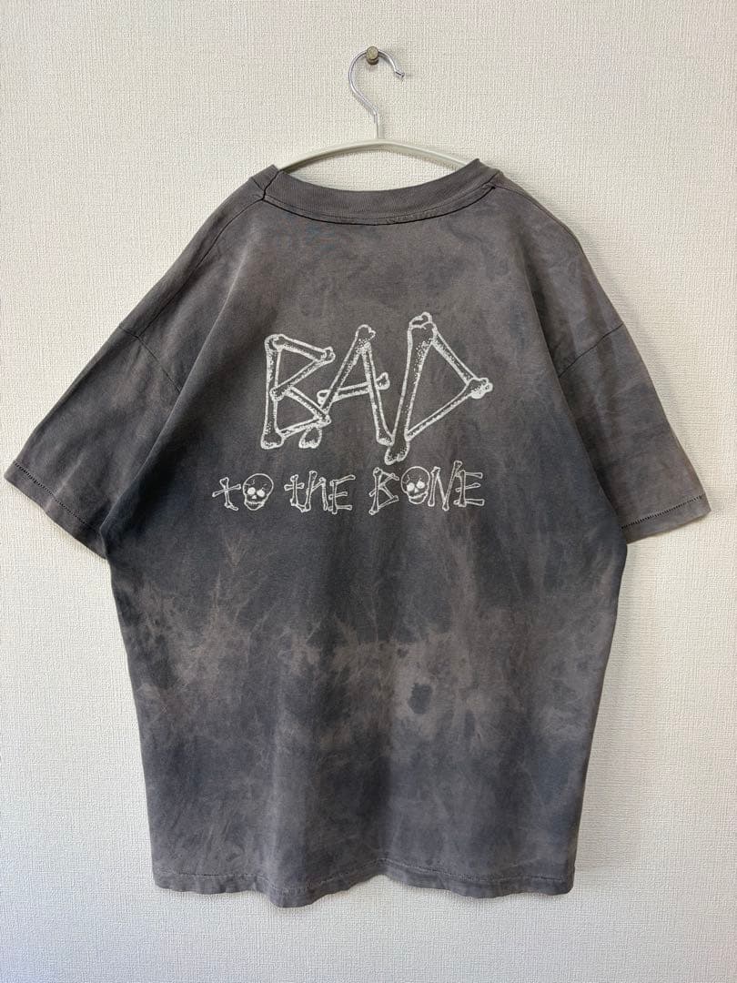 80s 90s USA製 骸骨 スカル メッセージ フェード Tシャツ
