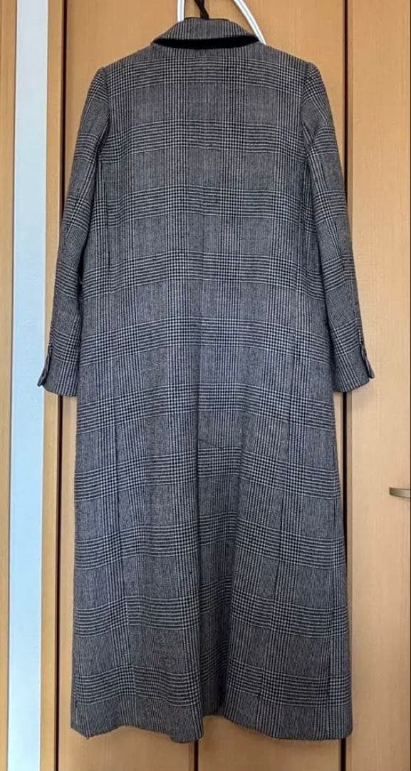 anuans グレンチェックウールチェスターコート