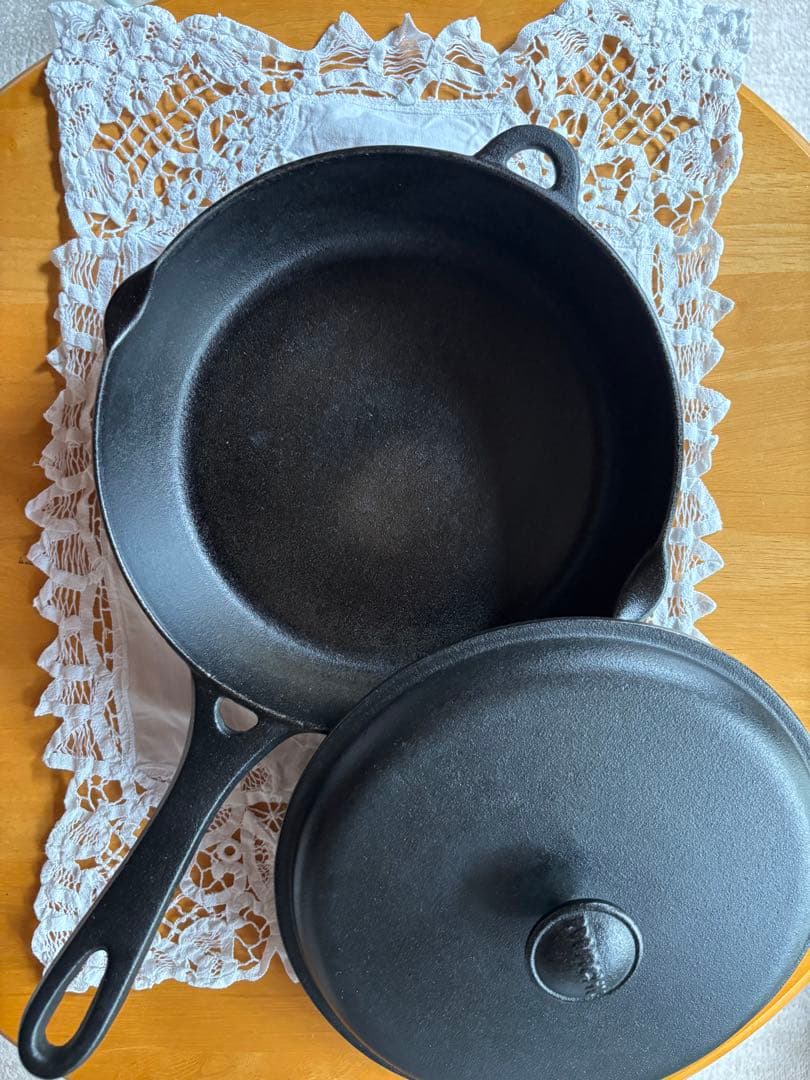 南部鉄器　岩鋳　鉄　フライパン　& フタ　24cm