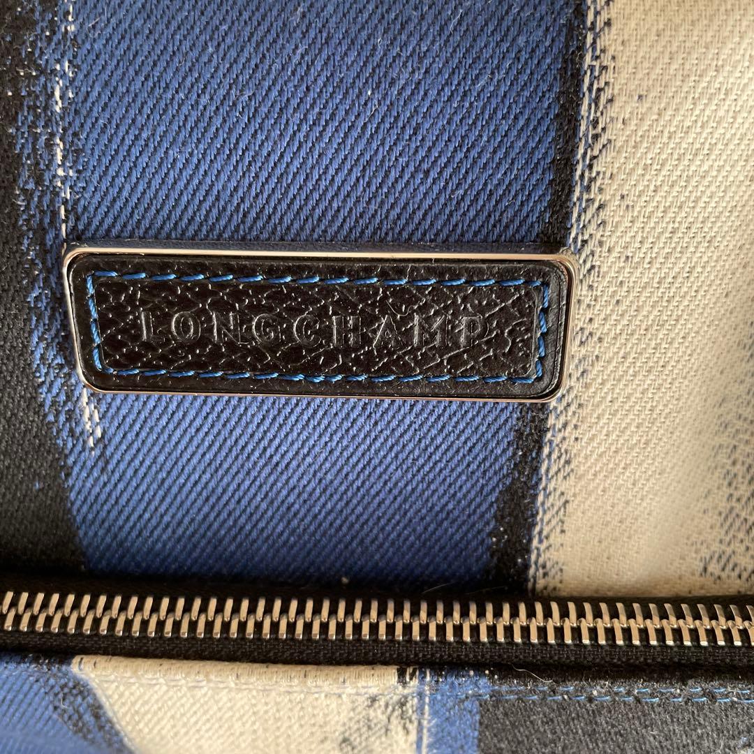 プロフちょい見てね❣️美品　　LONGCHAMP ボストンバッグ 青白黒