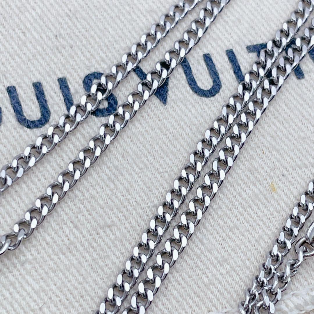LOUIS VUITTON ネックレス　ロウ　チェーン　LV　トップ　グリーン