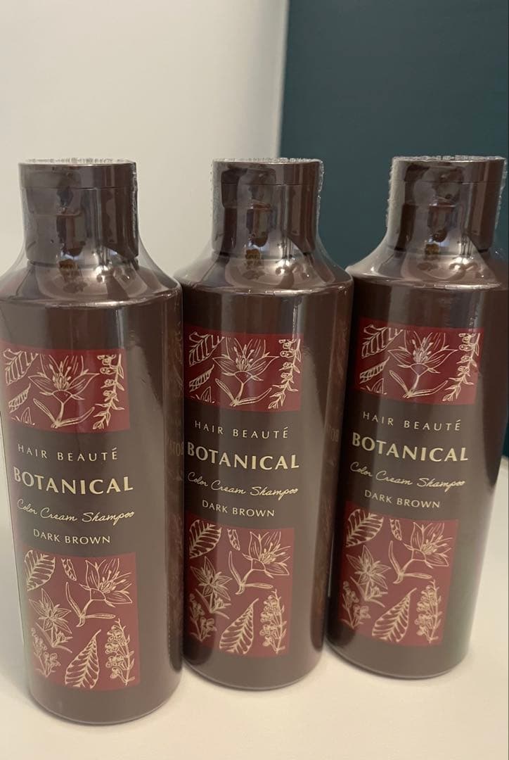 【新品3本セット】ヘアボーテボタニカルカラー クリームシャンプー ダークブラウン