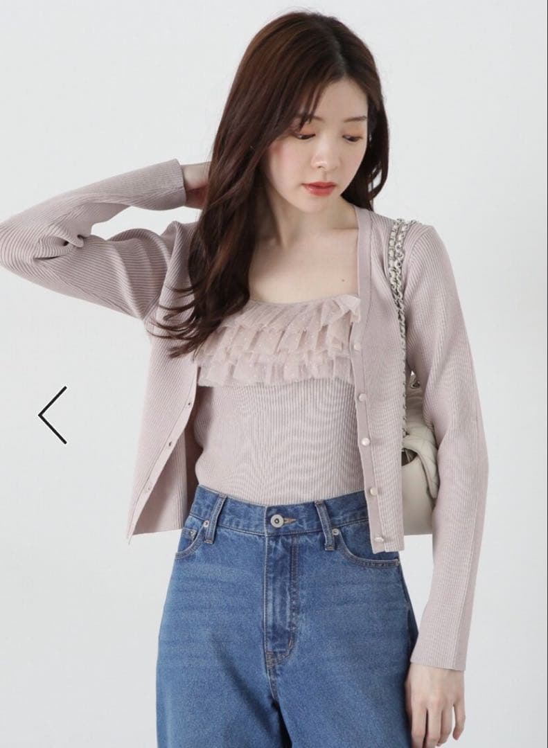 プロポーション【昨季新品】チュール付きアンサンブルニット