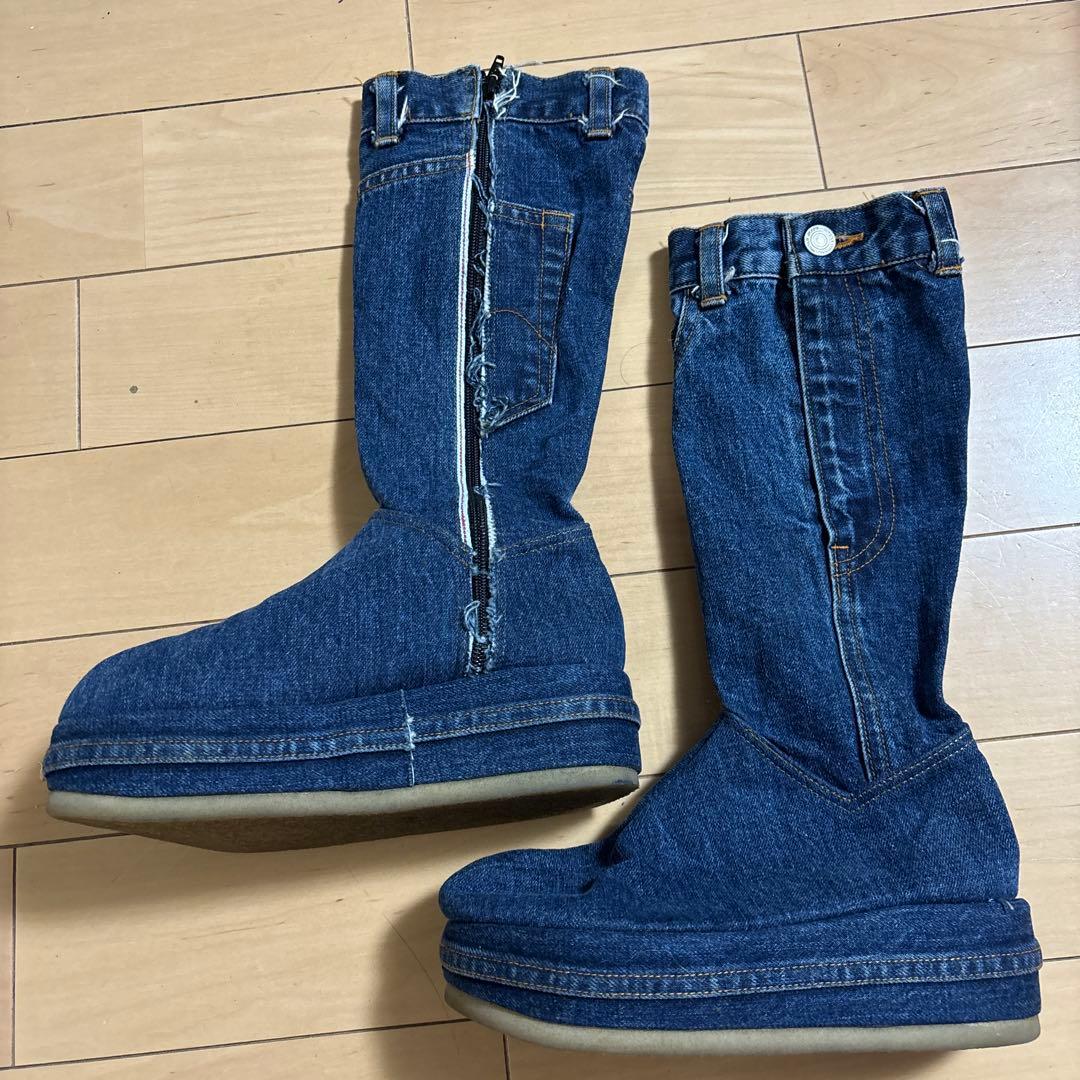 ZOOM デニムロングブーツ 24cm相当 厚底 Y2K レトロ