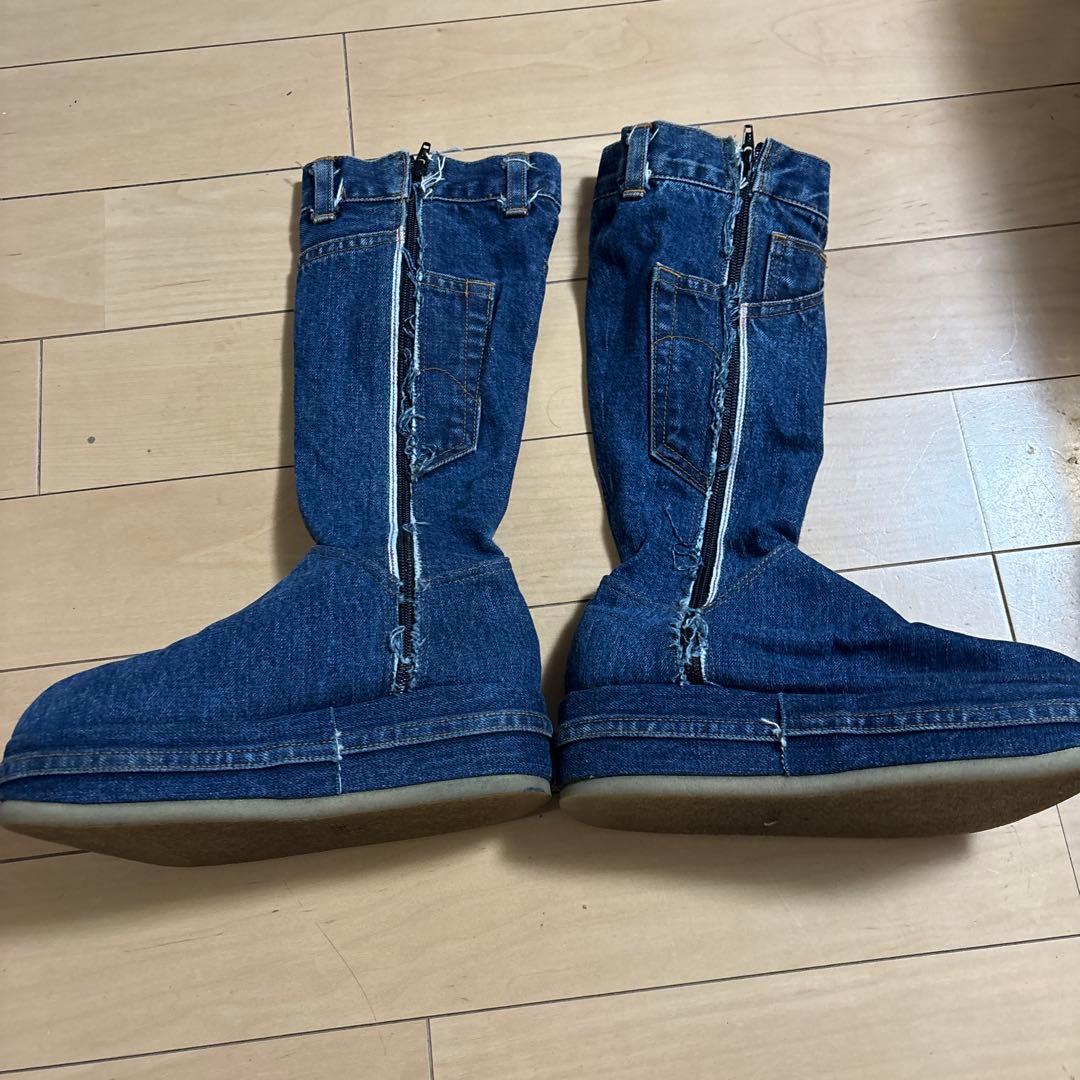 ZOOM デニムロングブーツ 24cm相当 厚底 Y2K レトロ