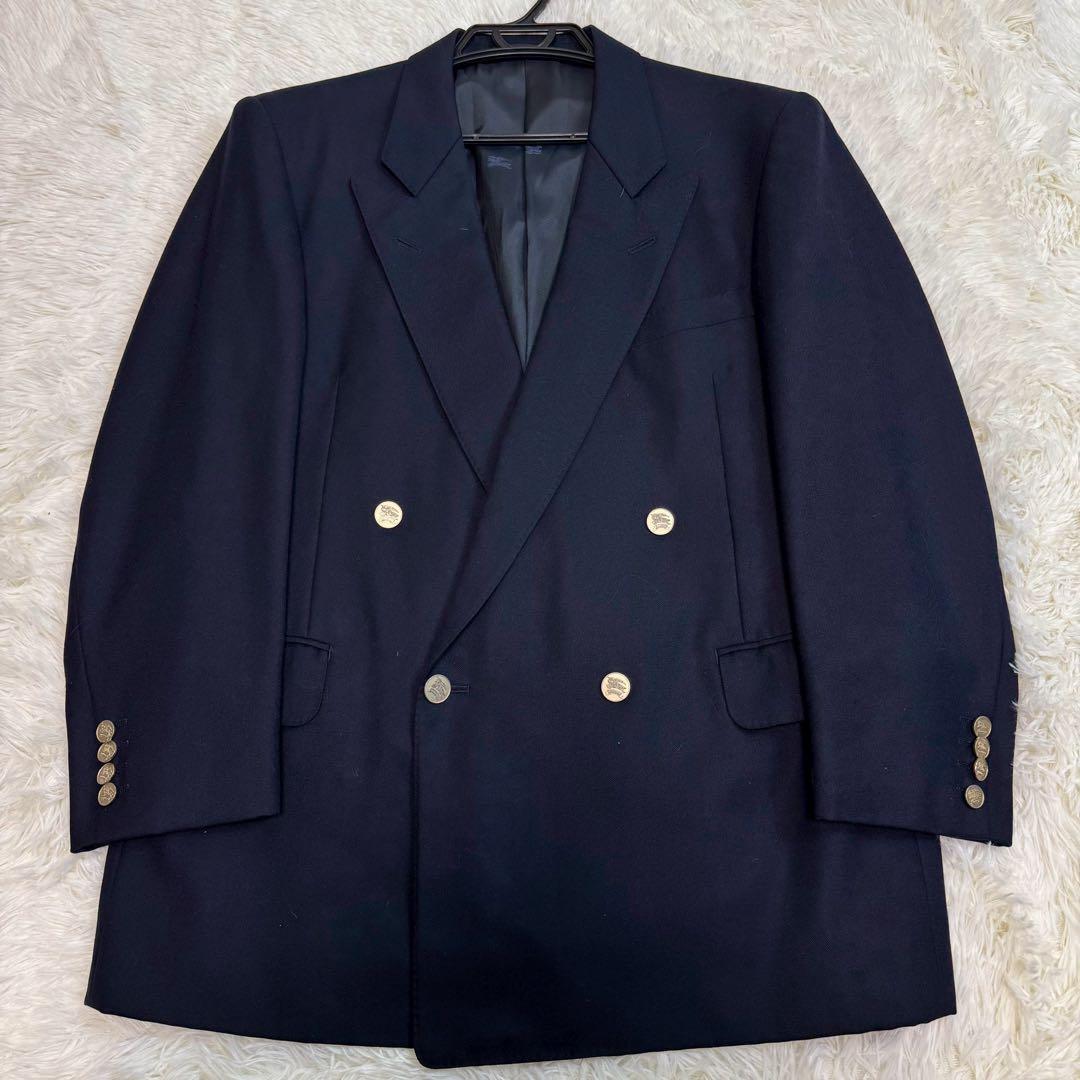 極美品✨Burberry バーバリー 紺ブレ タスマニアウール 金ボタン S相当