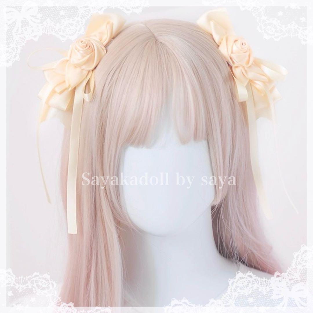 ♡ Princess rose フリルレースリボンヘッドドレス pink ♡