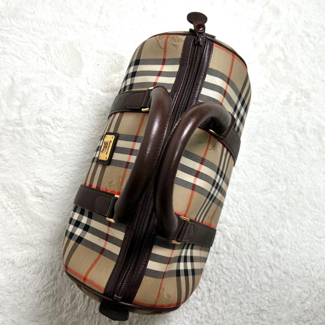 Vintage BURBERRY Boston bag ロゴプレート　チェック柄