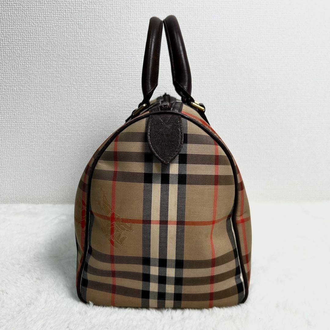 Vintage BURBERRY Boston bag ロゴプレート　チェック柄