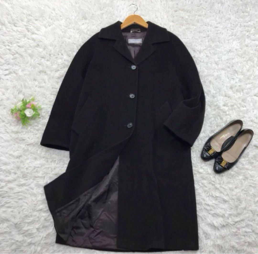 イタリア製 Max Mara マックスマーラ 白タグ ラムウールロングコート