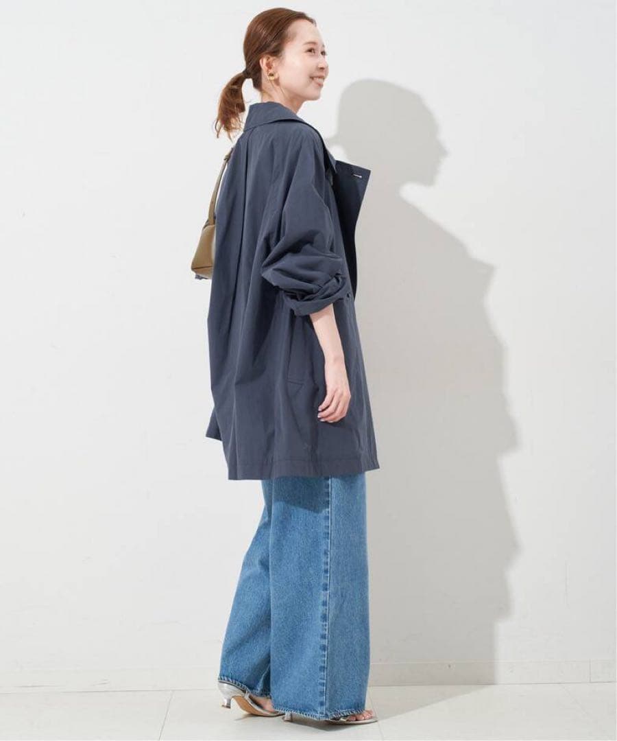 2025 SLOBE IENA コットンニュアンストレンチコート　ネイビー　38