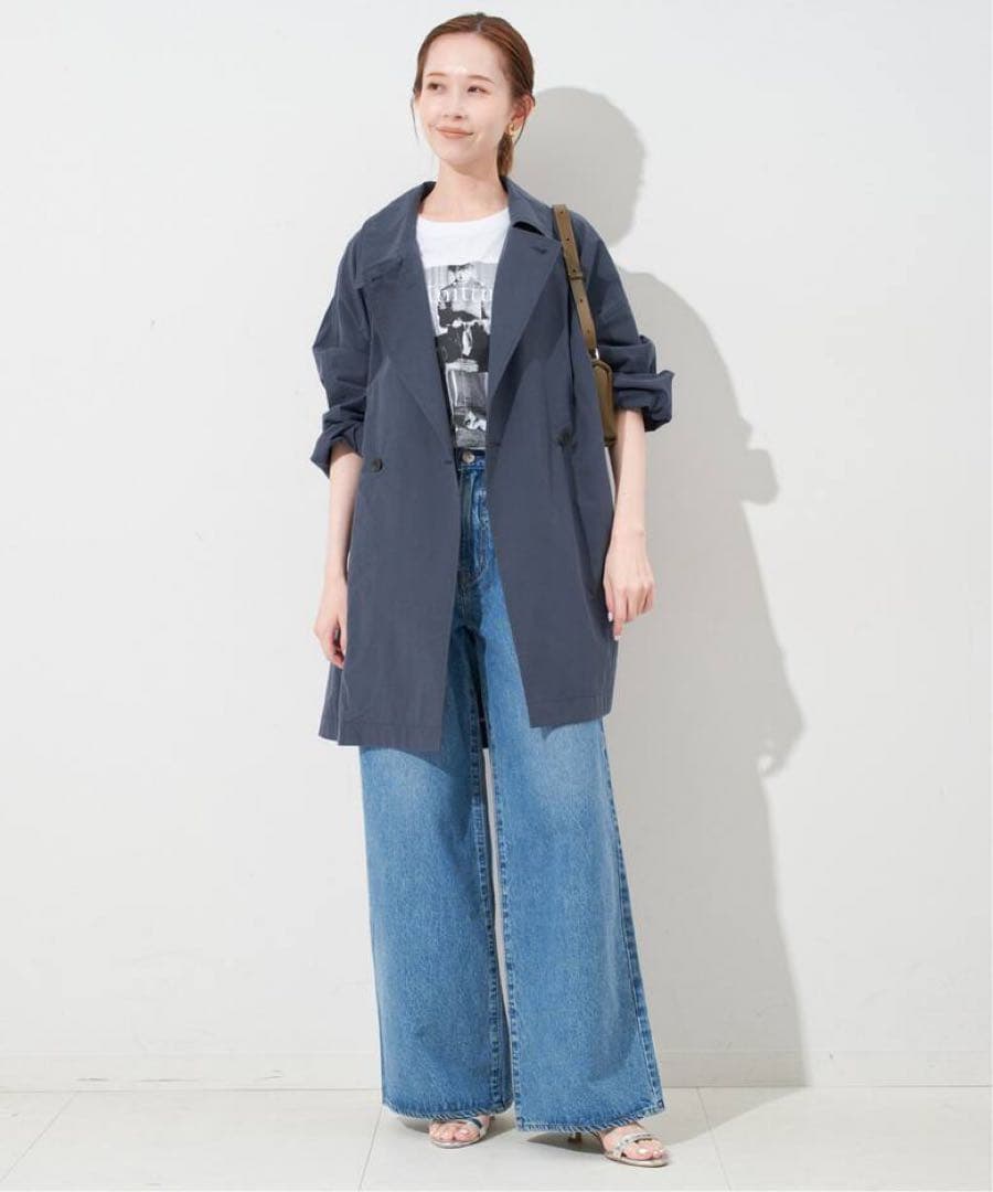 2025 SLOBE IENA コットンニュアンストレンチコート　ネイビー　38